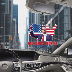 God Family Country Charlie Kirk Car Ornament Charlie Memorial Ornament Pray for Charlie God Family Country Charlie Kirk Car Ornament Charlie Memorial Ornament Pray for Charlie