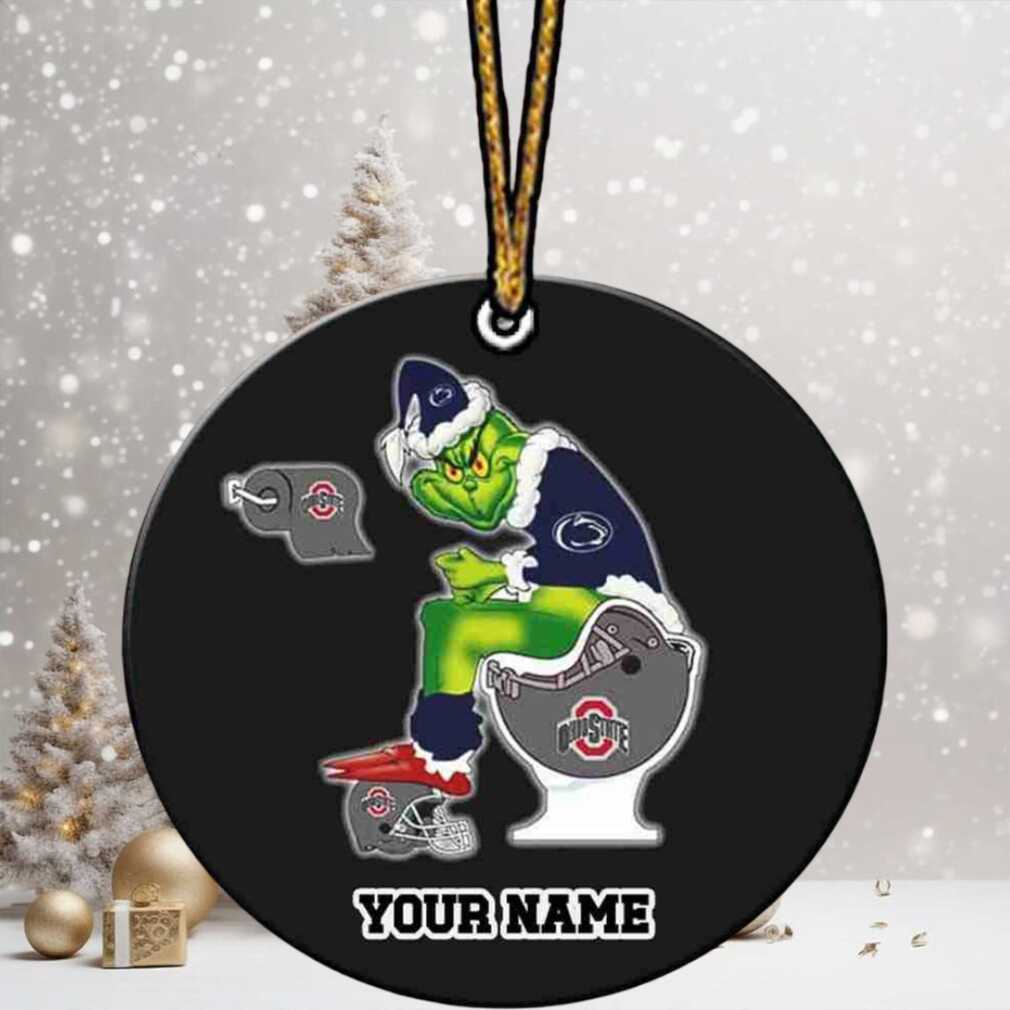 Grinch Christmas X Penn State Nittany Lions Sitting On Toilet Ohio State Buckeyes Christmas Tree Decorations Ornament Funny College Football NCAA Grinch Christmas X Penn State Nittany Lions Sitting On Toilet Ohio State Buckeyes Christmas Tree Decorations Ornament Funny College Football NCAA