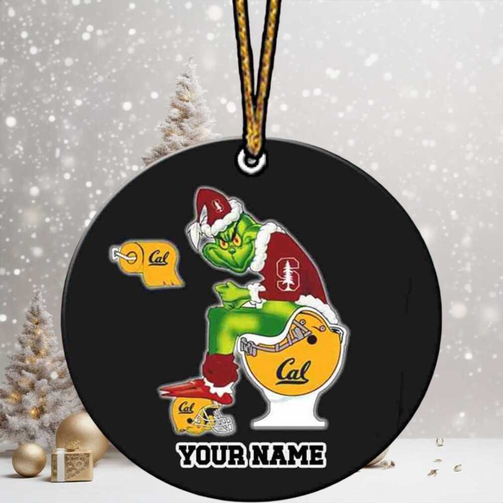Grinch Christmas X Stanford Cardinal Sitting On Toilet California Golden Bears Christmas Tree Decorations Ornament Funny College Football NCAA Grinch Christmas X Stanford Cardinal Sitting On Toilet California Golden Bears Christmas Tree Decorations Ornament Funny College Football NCAA