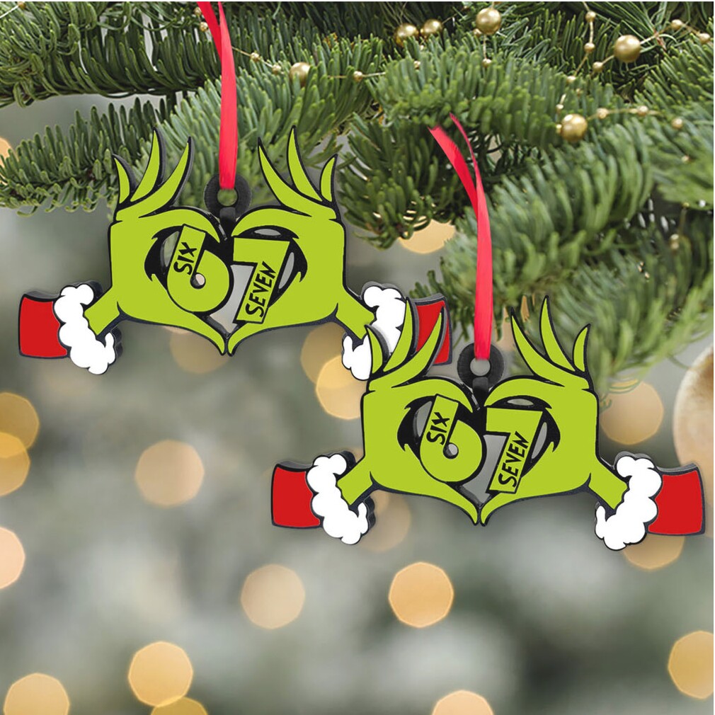 Grinch Six Seven Meme Acrylic Ornament 6 7 Christmas Decoration Holiday Gift for Men Women 6 Grinch Six Seven Meme Acrylic Ornament 6 7 Christmas Decoration Holiday Gift for Men Women 6