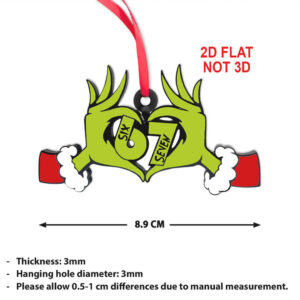 Grinch Six Seven Meme Acrylic Ornament 6 7 Christmas Decoration Holiday Gift for Men Women 6