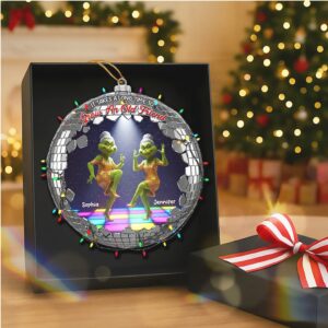 Grow An Old Friend Grinch Disco Ball Personalized Ornament