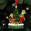 Funny Hockey Themed Santa on a Toilet Christmas Ornament Funny Hockey Themed Santa on a Toilet Christmas Ornament