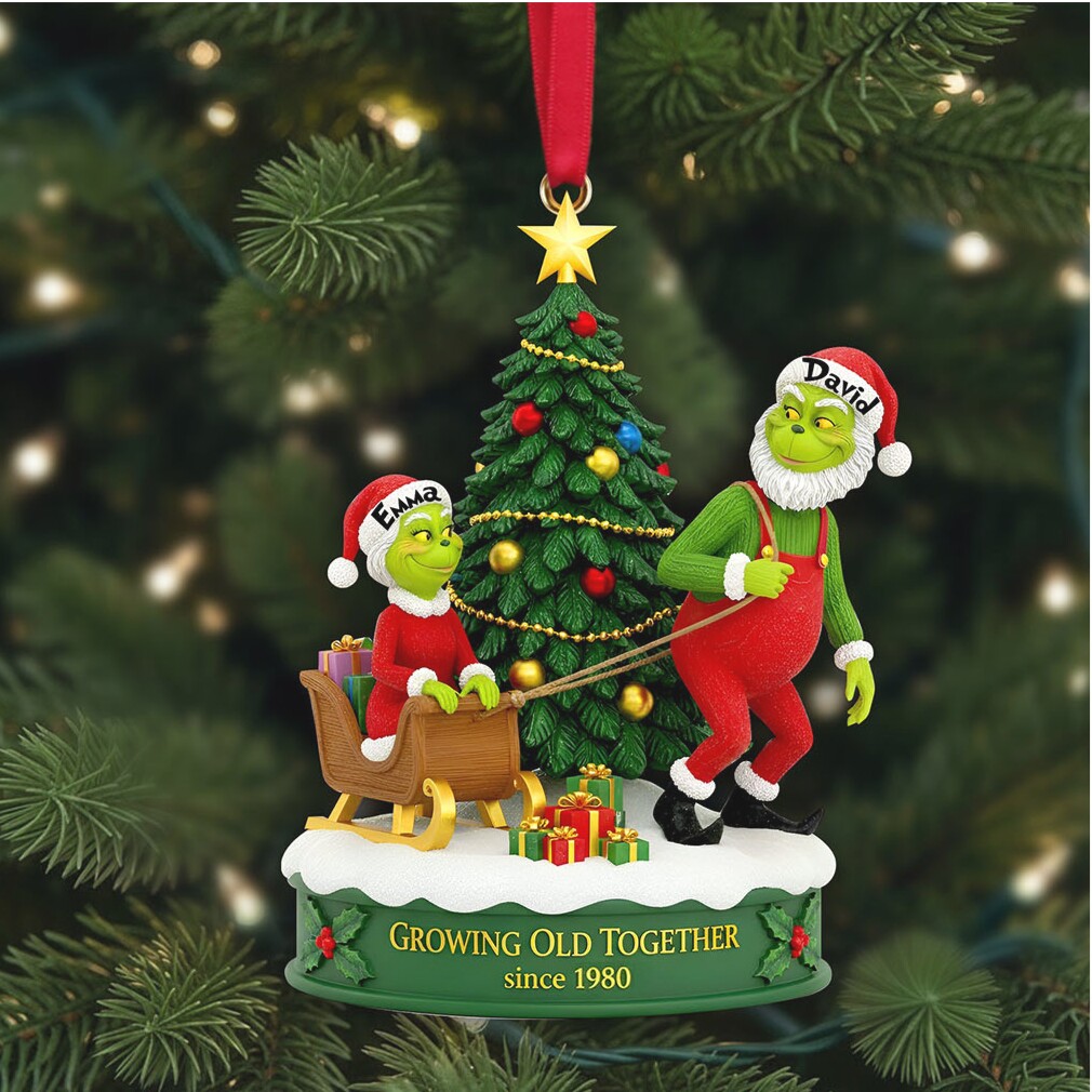 Growing Old Together Since 1980 Personalized Grinch Ornament Growing Old Together Since 1980 Personalized Grinch Ornament