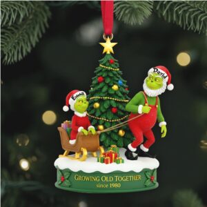 Growing Old Together Since 1980 Personalized Grinch Ornament