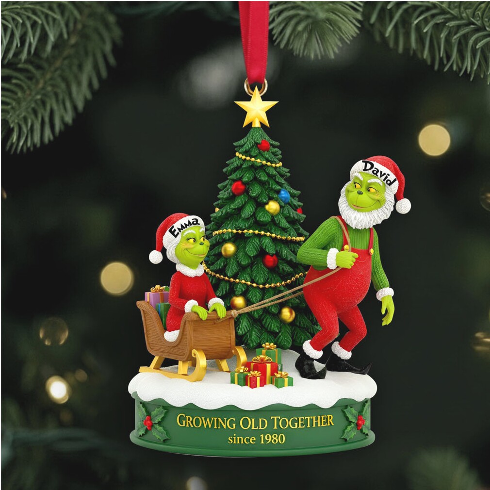 Growing Old Together Since 1980 Personalized Grinch Ornament Growing Old Together Since 1980 Personalized Grinch Ornament