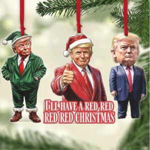 I’ll Have A Red Christmas, Trump Santa Hat, Christmas Trump Acrylic Ornament, Perfect for Car & Christmas Tree Decor I’ll Have A Red Christmas, Trump Santa Hat, Christmas Trump Acrylic Ornament, Perfect for Car & Christmas Tree Decor