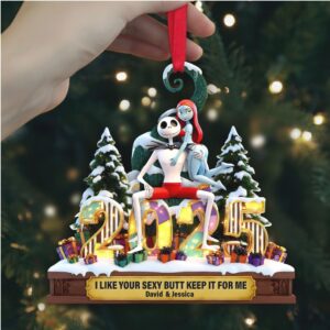 Jack & Sally Naughty Christmas Ornament