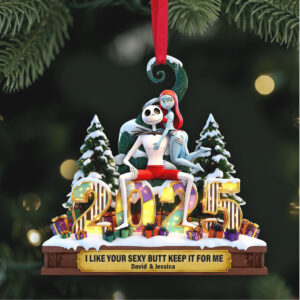 Jack & Sally Naughty Christmas Ornament