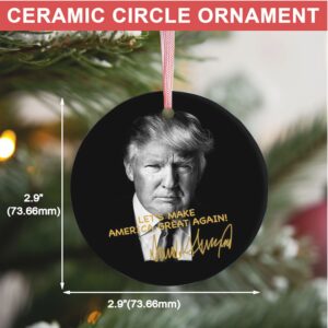 Let's Make America Great Again, Trump Ceramic Ornament, Perfect for Car & Christmas Tree Decor