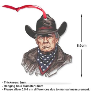 Make America Great Again, Trump Cowboys, Christmas Trump Acrylic Ornament Perfect for Car & Christmas Tree Decor