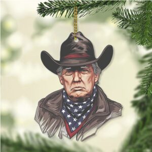 Make America Great Again, Trump Cowboys, Christmas Trump Acrylic Ornament Perfect for Car & Christmas Tree Decor