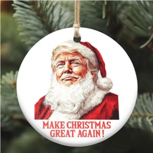 Make Christmas Great Again Ceramic Ornament, Trump 2024 Ornament, Funny Trump Ornament