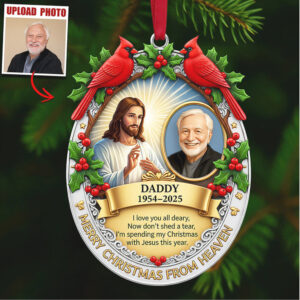Merry Christmas From Heaven Personalized Photo Ornament
