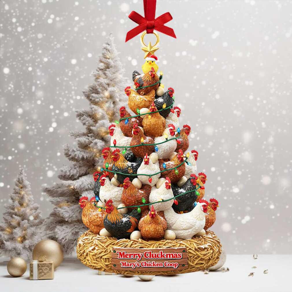 Merry Cluckmas Chicken Coop Christmas Ornament Merry Cluckmas Chicken Coop Christmas Ornament
