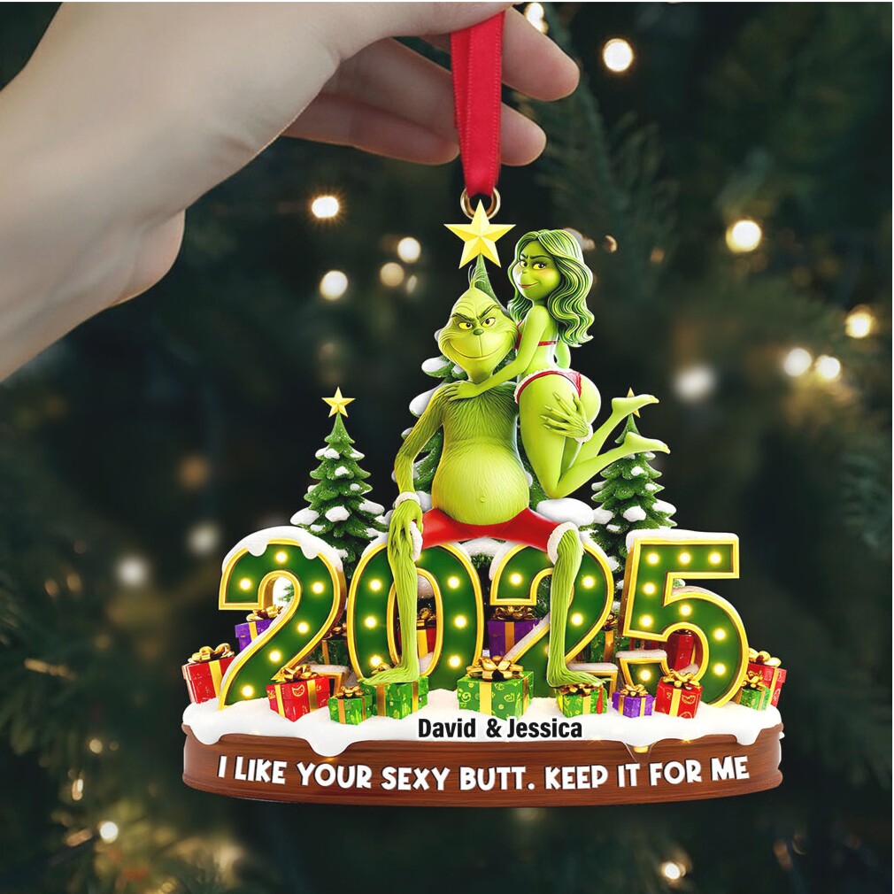 Merry Grinchmas Custom Couple Ornament Merry Grinchmas Custom Couple Ornament