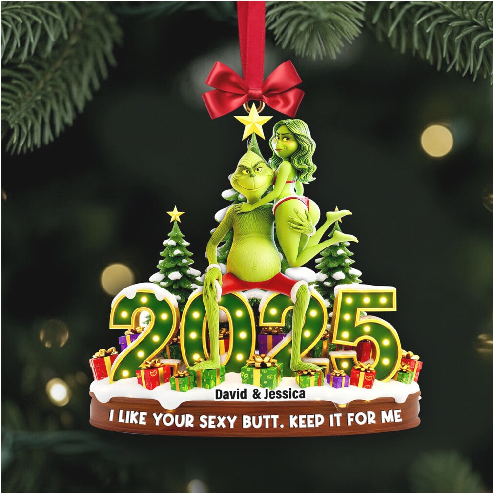 Merry Grinchmas Custom Couple Ornament Merry Grinchmas Custom Couple Ornament