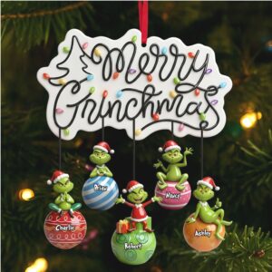 Merry Grinchmas Personalized Family Ornament