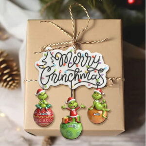 Merry Grinchmas Personalized Family Ornament