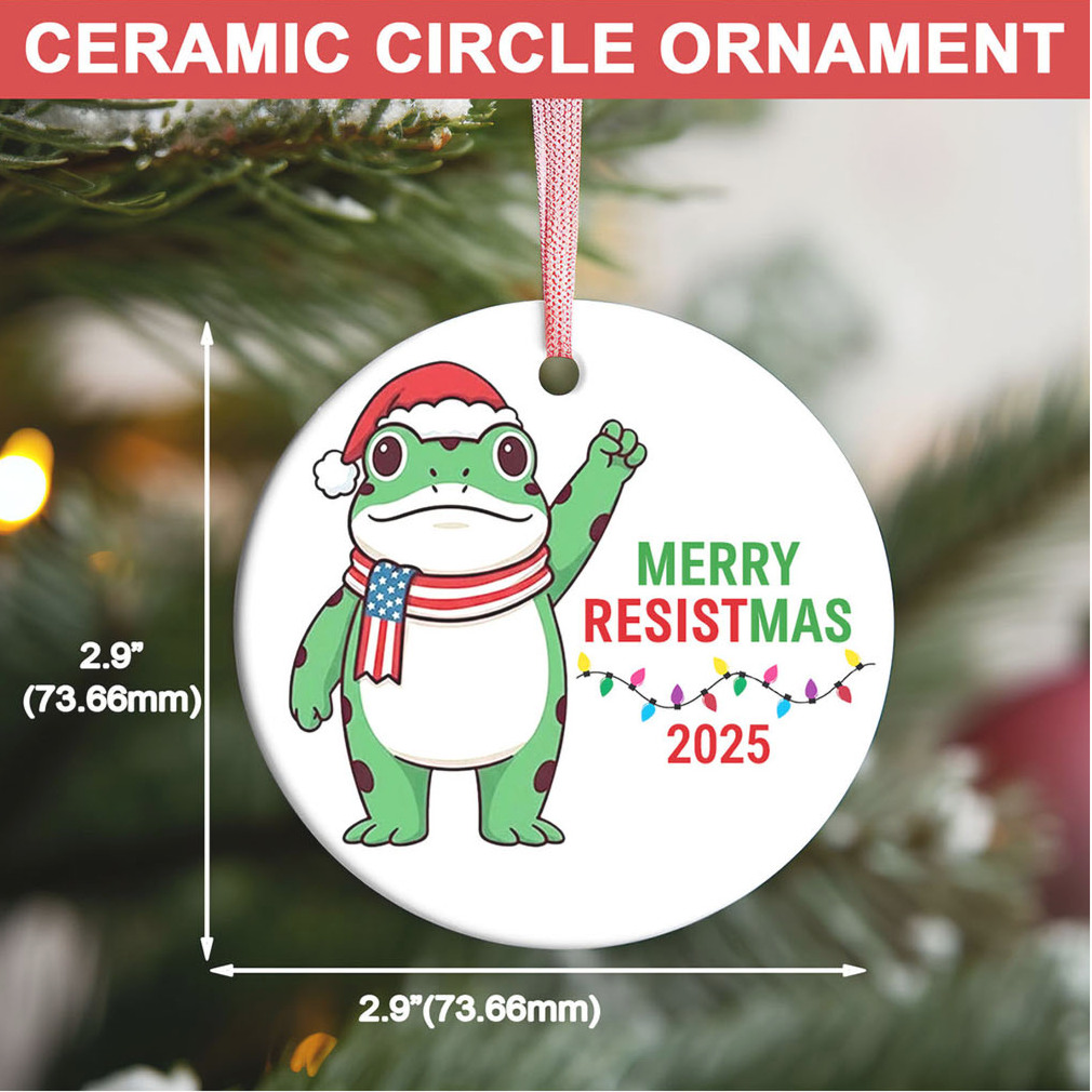 Merry Resistmas Ceramic Ornament Funny Frog Anti Trump Ceramic Ornament Liberal Merry Resistmas Ceramic Ornament Funny Frog Anti Trump Ceramic Ornament Liberal