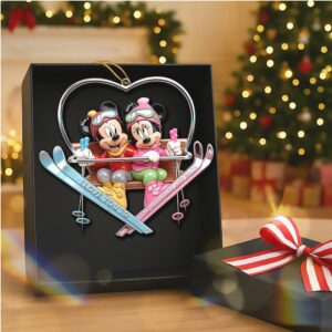 Mickey and Minnie Mouse Figurine Christmas Pendant