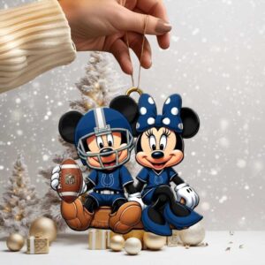 Mickey and Minnie Mouse Indianapolis Colts Christmas Ornament