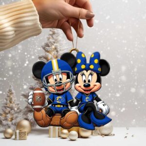 Mickey and Minnie Mouse Los Angeles Rams Christmas Ornament