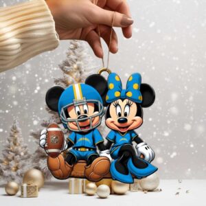 Mickey and Minnie Mouse NFL Christmas Ornament