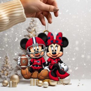 Mickey and Minnie Mouse New England Patriots NFL Christmas Ornament