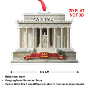 Personalized 250 Years 1776–2026 Acrylic Ornament Custom Name Patriotic 4th of July Christmas Ornament