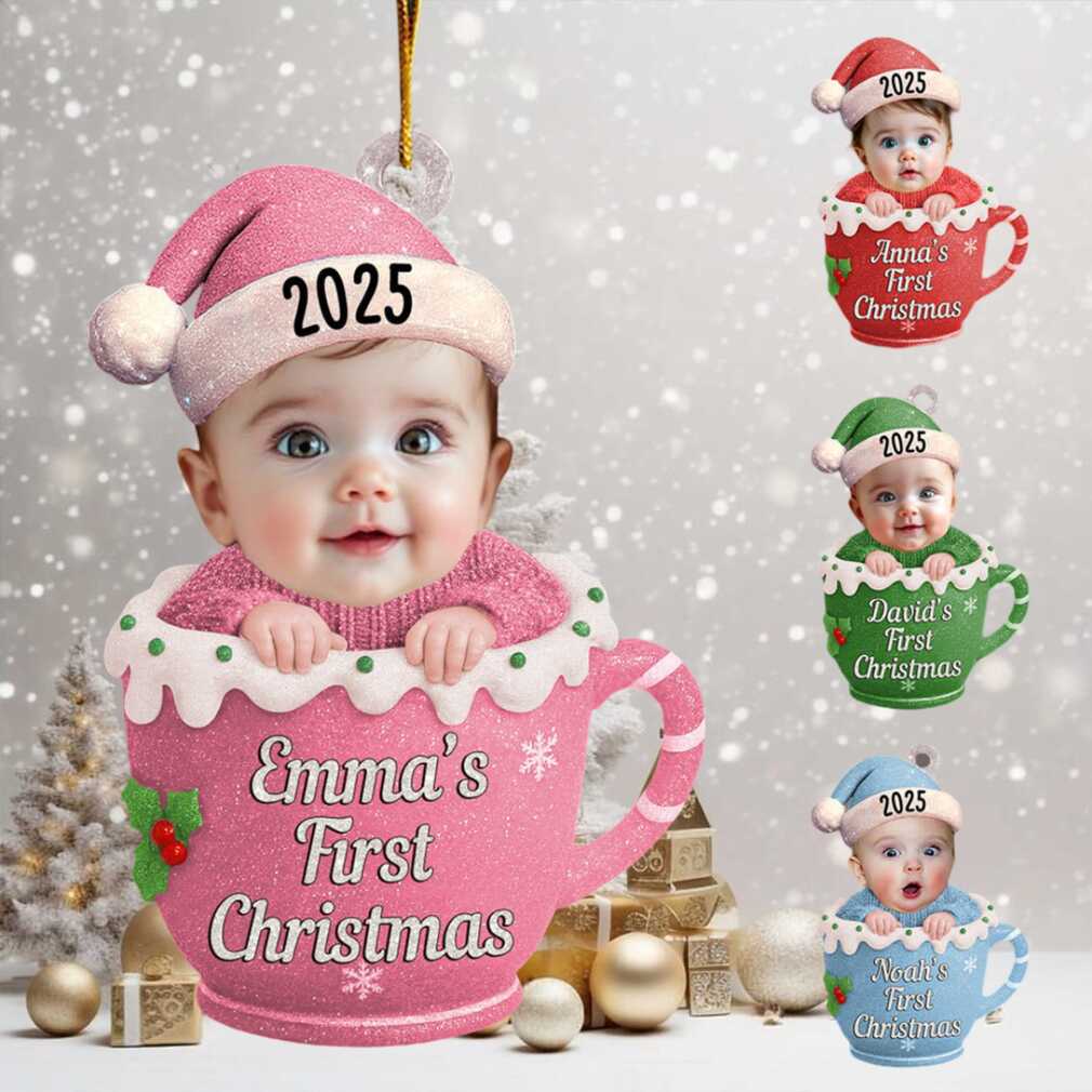 Personalized Baby’s First Christmas Teacup Ornament 2025 Personalized Baby’s First Christmas Teacup Ornament 2025