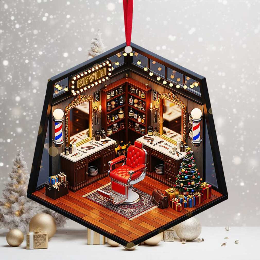 Personalized Barber Shop Christmas Ornament Personalized Barber Shop Christmas Ornament