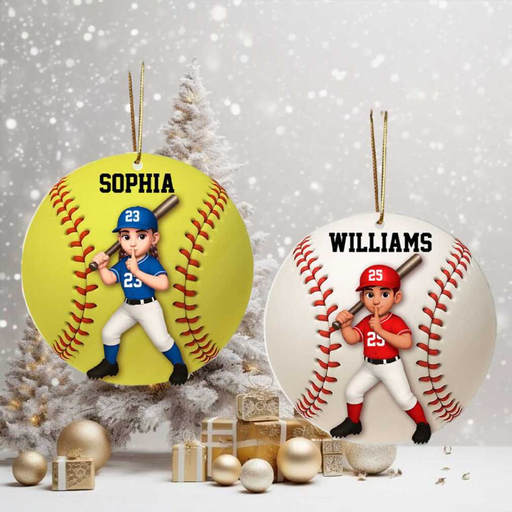 Personalized BaseballSoftball Player Ornament Personalized BaseballSoftball Player Ornament