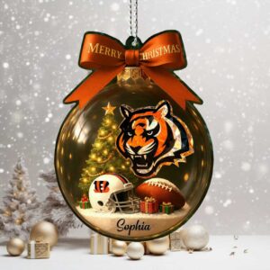 Personalized Cincinnati Bengals Christmas Ornament