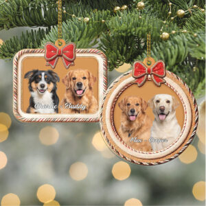 Personalized Dog Photo Acrylic Ornament Custom Name Dog Cat Pet Photo Christmas Ornament