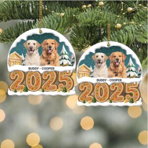 Personalized Dog Photo Upload 2025 Acrylic Ornament Custom Pet Photo Christmas Ornament