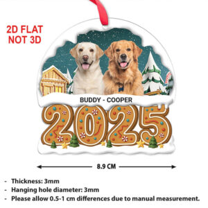 Personalized Dog Photo Upload 2025 Acrylic Ornament Custom Pet Photo Christmas Ornament
