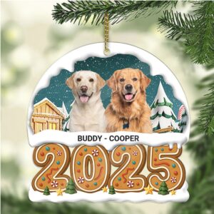 Personalized Dog Photo Upload 2025 Acrylic Ornament Custom Pet Photo Christmas Ornament