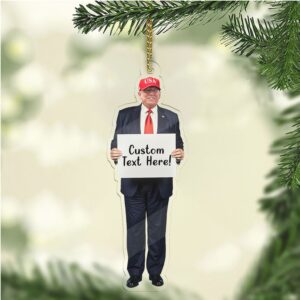 Personalized Donald Trump Acrylic Ornament Custom Trump with Your Text Ornament Christmas Tree Ornament 68317