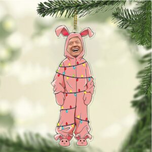 Personalized Donald Trump Ralphie Acrylic Ornament Funny Trump Pink Bunny Ornament