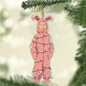 Personalized Donald Trump Ralphie Acrylic Ornament Funny Trump Pink Bunny Ornament