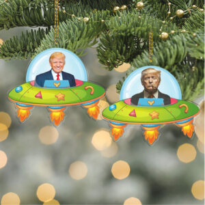 Personalized Donald Trump UFO Acrylic Ornament Custom Funny Trump Christmas Ornament