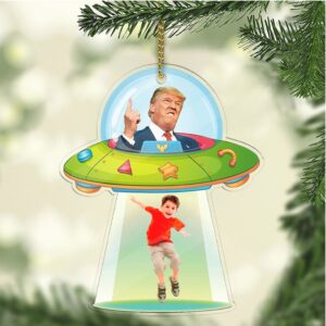 Personalized Donald Trump UFO Acrylic Ornament Custom Photo Upload Christmas Ornament Personalized Donald Trump UFO Acrylic Ornament Custom Photo Upload Christmas Ornament