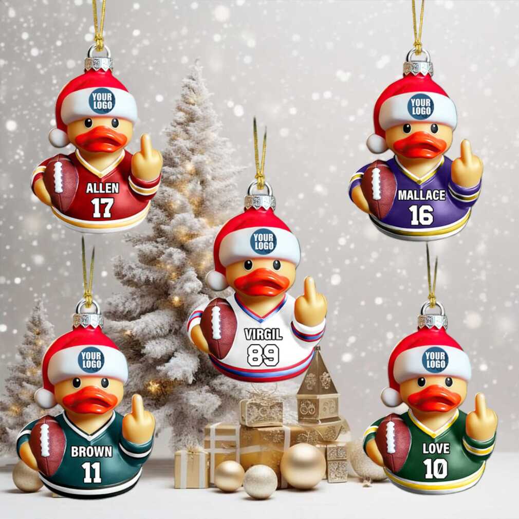 Personalized Duck Football Christmas Ornament Personalized Duck Football Christmas Ornament