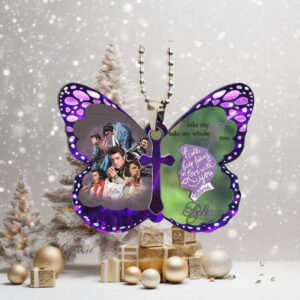 Personalized Elvis Presley Butterfly Car Ornament