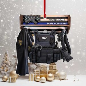 Personalized Firefighter Ornament, Custom Fire Department Gift