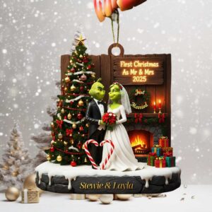 Personalized First Christmas As Mr & Mrs 2025 Ornament