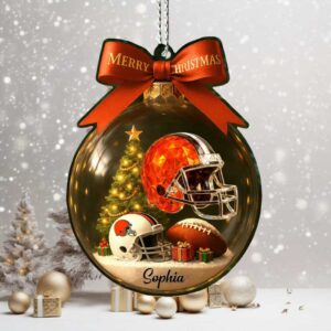Personalized Football Fan Christmas Ornament