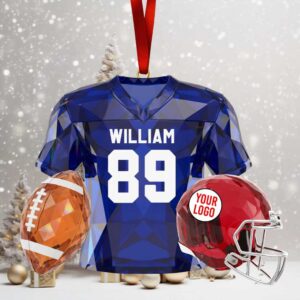 Personalized Football Jersey Christmas Ornament