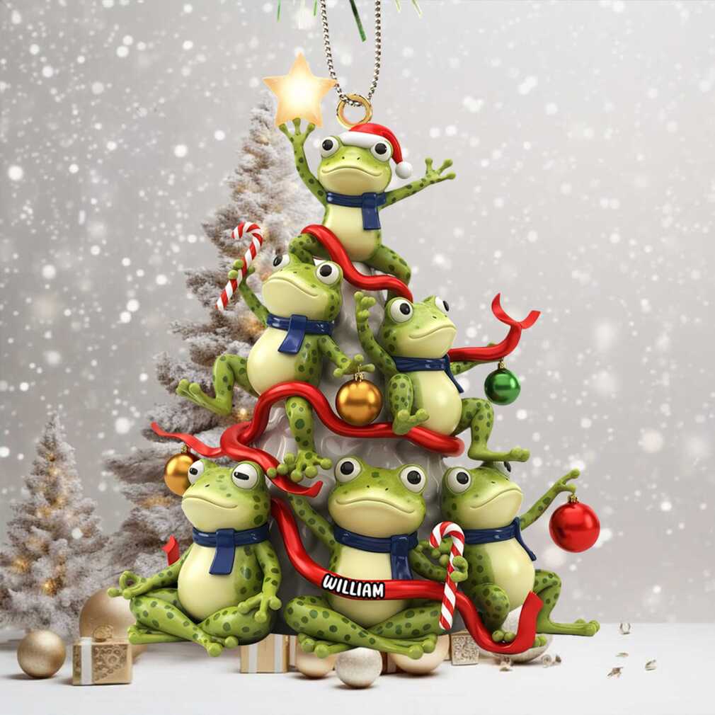 Personalized Frog Family Christmas Ornament Personalized Frog Family Christmas Ornament